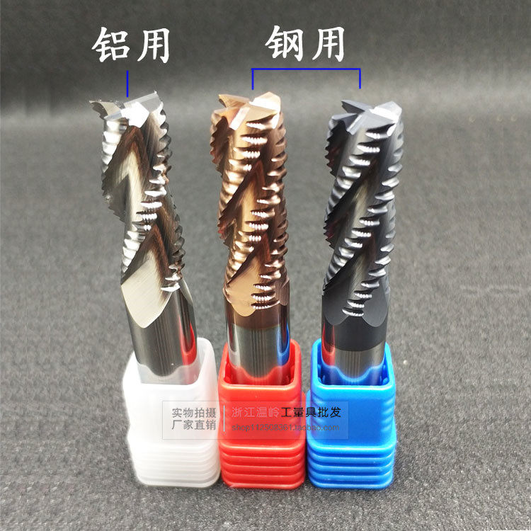 Tungsten steel rough leather milling cutter alloy wave edge milling cutter for rough aluminum with 3 blades and 4 blades for steel 4568101214161820