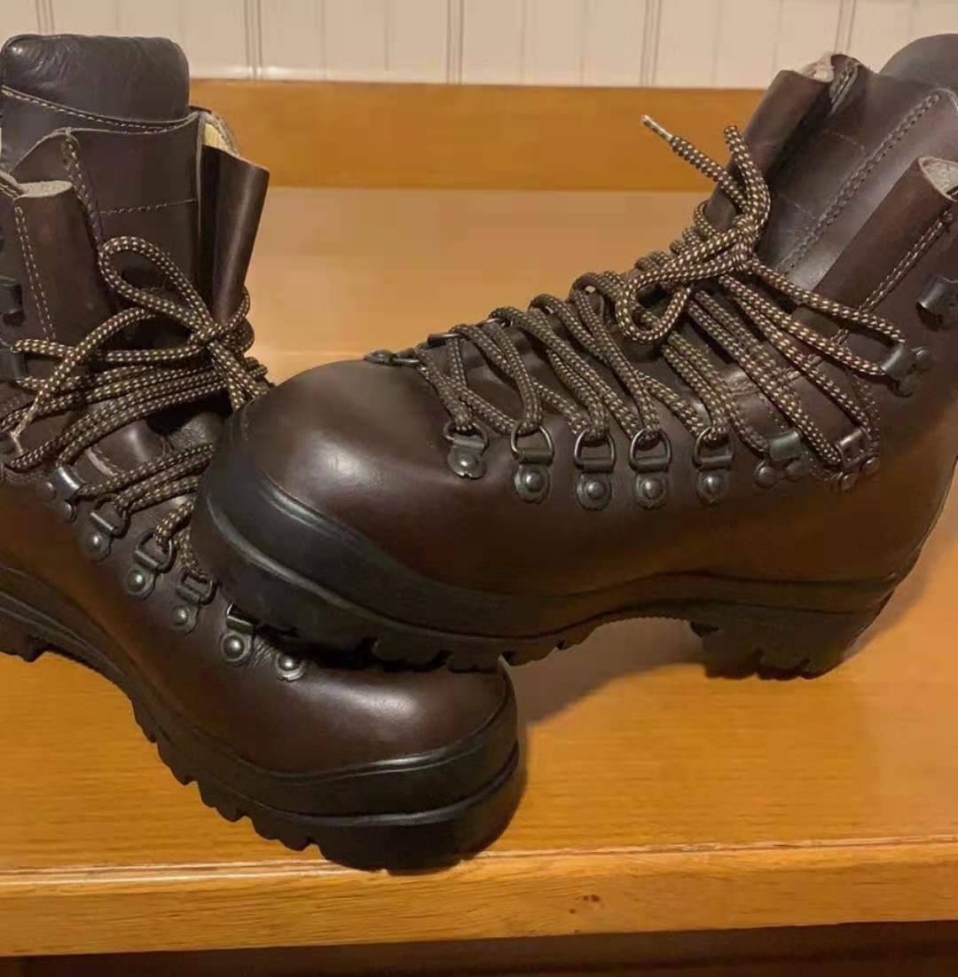 Italian military version of the mountain camp blood brown leather polar boots non-slip outdoor men's hiking boots