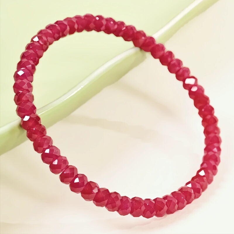 Collect Genuine 9A Pigeon Blood Red Thai Gemstone Bracelet for Women, Gold-Colored Gemstone Bracelet Jewelry, Red String Bracelet, Gift