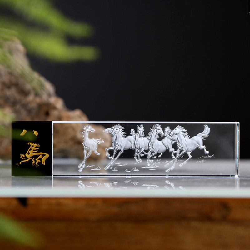 Crystal paper-town glass ruler room with long strip of eight-jun pressing paper Chinese wind furniture teacher's festival