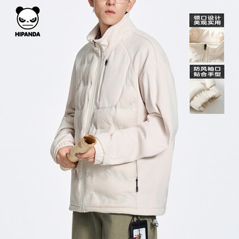 Hipanda Hello Panda Stand-Up Collar Lightweight Trendy Brand down Jacket Unisex 2025 Winter New Model