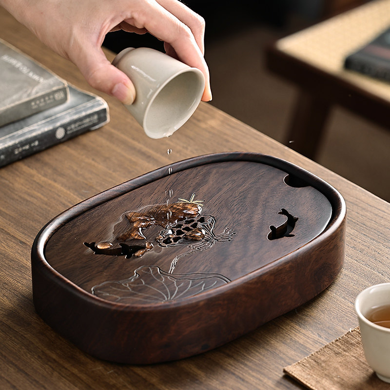 精致黑檀木小茶盘，家用实木储水泡茶神器？-茶盘-淘宝好物网