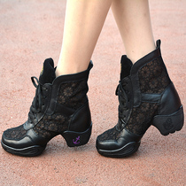 Beral Lady 2020 new Summer Genuine Leather Lace Jazz Dance Shoes Womens Breathable Dancing Shoes Square Dance Soft Bottom