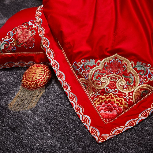 南方寝饰 Хлопковый комплект, хлопковая простыня, пододеяльник, покрывало, 4 предмета, с вышивкой