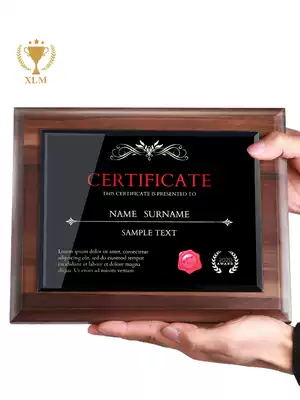 Medals Customized Wooden Licensee Brand Solid Wood Plaque Distribution Agent Certificate Customized Honor Award Thanks Card