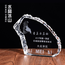 Crystal Iceberg Medal Customized Licensee Brand Annual Memorabilia Franchise Crystal Medal Customized Crystal Gifts