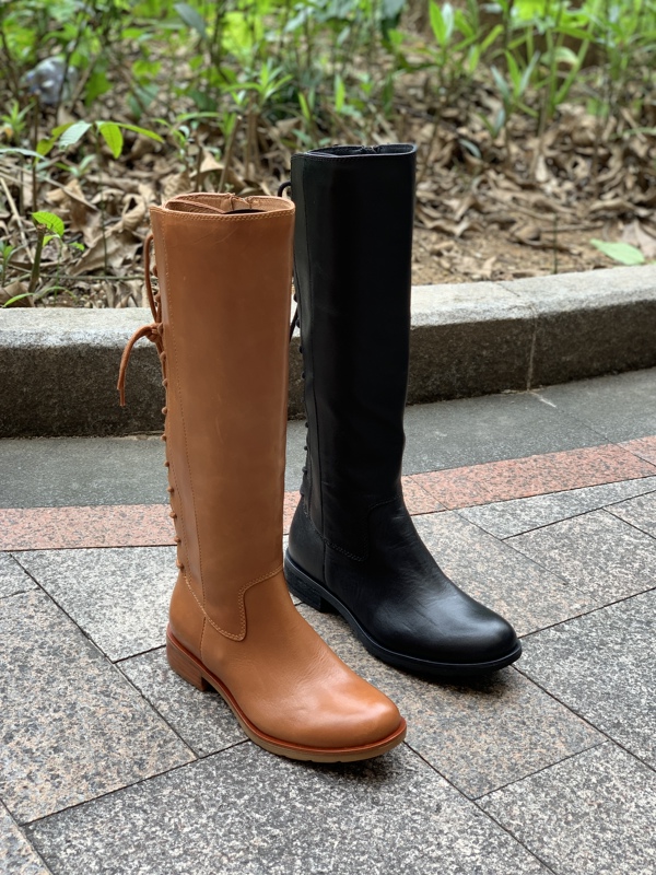 Purely Original, Freshly Made, Made Entirely of Cowhide, High-Quality Cowhide Lace-Up Knight-Style British Low-Heeled High Boots