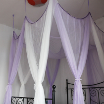 Golden sleeper simple ceiling Four Seasons round bed big mosquito net Princess eight open door European style floor court bed mosquito net