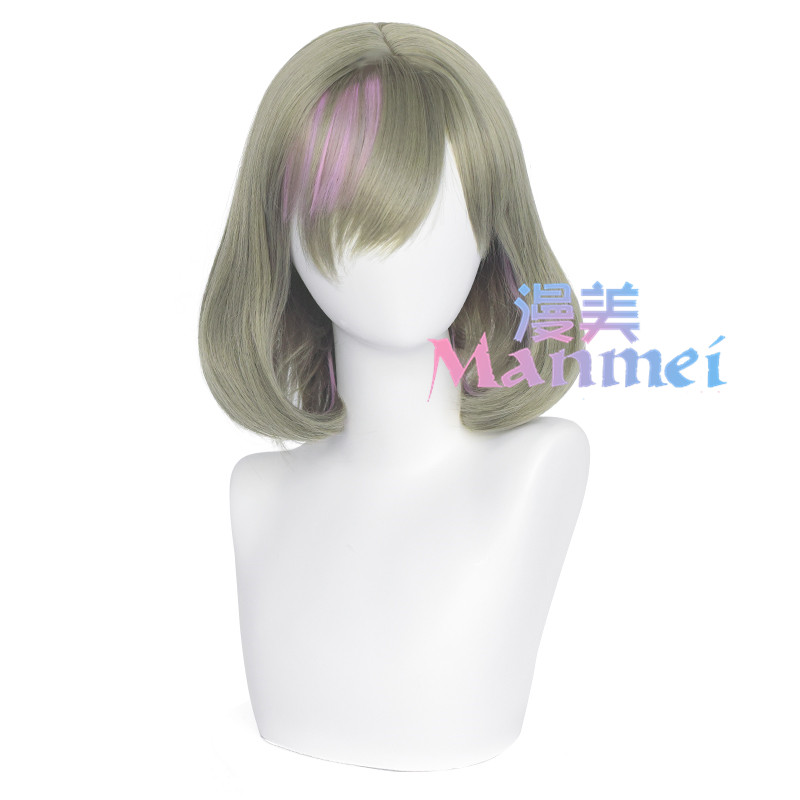 Mami LoveLive! SuperStar !! Tang Keke Blue Brown Tone Pink Bobo Head cos Wig