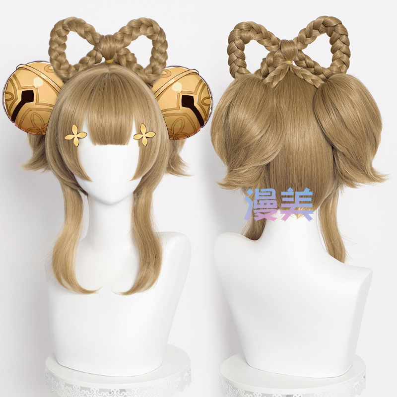 Manmei Original Yaoyao Shen Cosplay Wig Bowknot Detachable Hair Ring Tiger Mouth Clip Ponytail