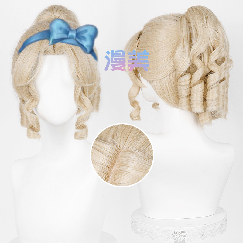 Manmei Identity V Journalist Alice in Dreamland Cosplay Wig Tiger Mouth Clip Roman Curly Ponytail Manmei Identity V Journalist Alice in Dreamland Cosplay Wig Tiger Mouth Clip Roman Curly Ponytail