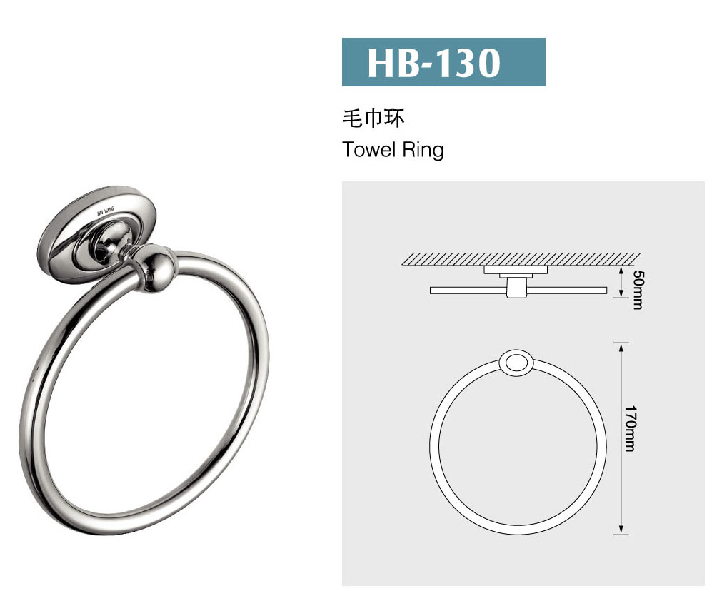 Jinhang bathroom hanging cloth ring towel rack towel hanging bath towel ring household 304 stainless steel towel ring HB-130