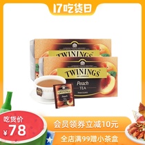 Twinings Chuanning imported peach fruit black tea tea bags 25 bags*2 boxes Cold bubble bag tea leaf fruit tea