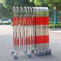 Time stainless steel telescopic door Easy Epidemic Kindergarten Fence push-pull Manual Mobile guardrails Foldable isolation
