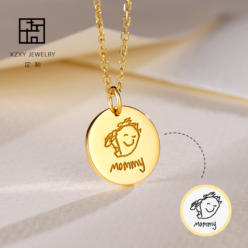 Customize 925 pure silver plated 18K gold lovers necklace women's DIY letters autograph lock bones to make a lettering necklace