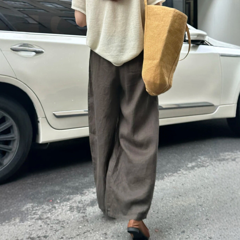 Retro Vintage Linen Wide-Leg Pants for Women, Summer Thin Style, Plus Size, Hip-Covering, Slimming, Lazy Scimitar Casual Pants Retro Vintage Linen Wide-Leg Pants for Women, Summer Thin Style, Plus Size, Hip-Covering, Slimming, Lazy Scimitar Casual Pants