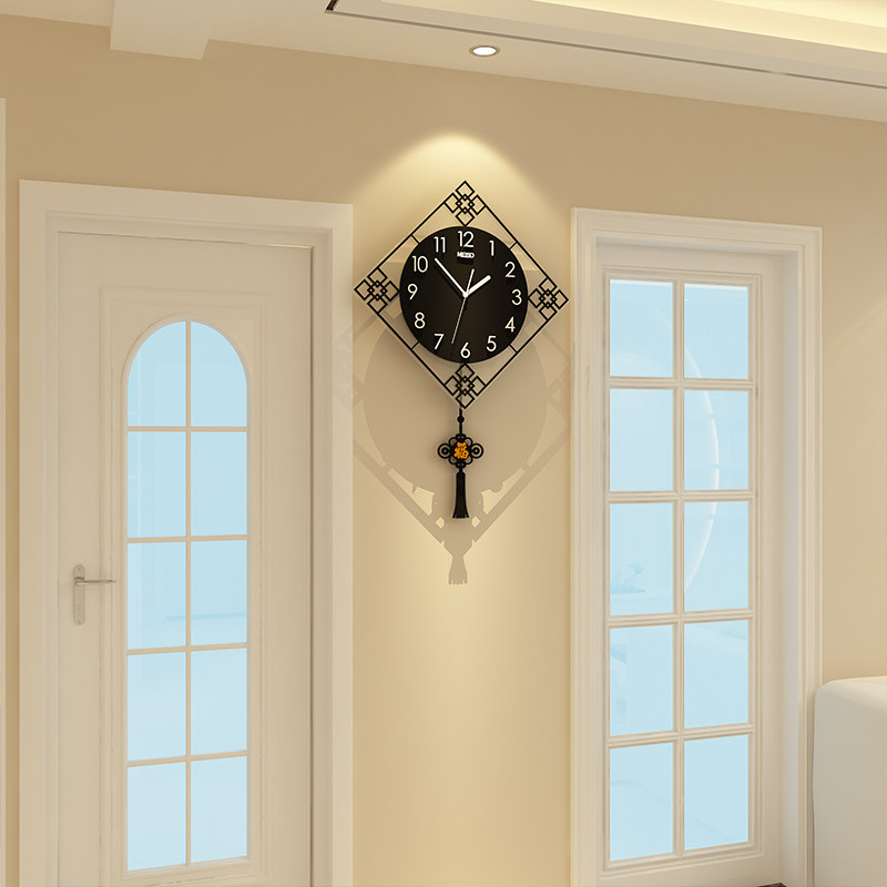 New Chinese household living room creative fashion atmospheric watch wall clock Modern simple atmospheric decoration trend Quartz clock