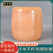 Can be engraved natural Wannian red jade urn Ashes bucket Port pot large urn casket coffin funeral supplies