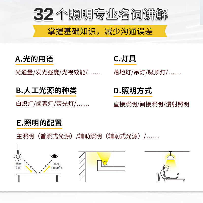 照明设计全书室内灯光设计教程基础照明设计书籍照明设计实例客厅灯具套餐全屋组合客厅吊灯卧室住宅设计家用商业室内设计宝典