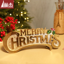 Linjie Merry Christmas word brand Christmas Tree decoration Christmas Pendant Christmas Wreath Rattan decoration package