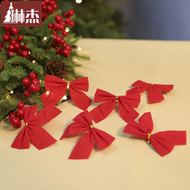 Linjie factory direct sales 6CM red bow 1 pack of 12 Christmas Tree pendants Christmas Rattan decorations