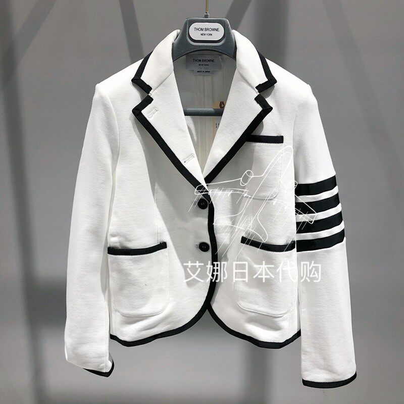 Aina Day Thom Browne 20 spring and summer TB suit black and white hit color casual suit short jacket women