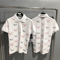 Aina Day ThomBrowneT shirt TB puppy tennis racquet embroidery short sleeve round neck casual top for men and women
