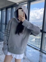 Thom Browne 21 spring TB sweatshirt 4-bar threaded knitted with cap casual blouse jacket male and female