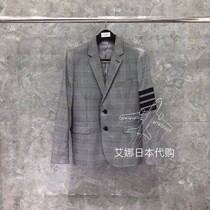 (Aina Ridai) Thom Browne 20TB black and white grid Classic four bars and two buckle suit jacket