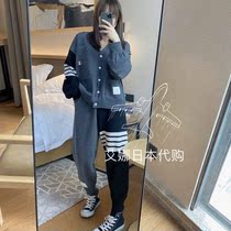 (Aina Ridai) Thom browne TB pants four bar knitted sports casual pants mens and womens trousers
