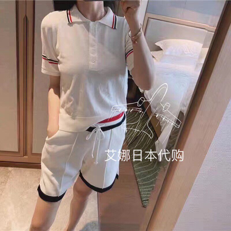Aina Ridai Thom Browne 20 Spring/Summer TB Striped Edge Elastic High Waist Loose Thin Casual Shorts Women - Taobao