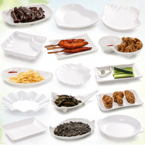 Imitating porcelain tableware KTV side dish plastic fries cold dish dish White snack dish creative plate bar commercial