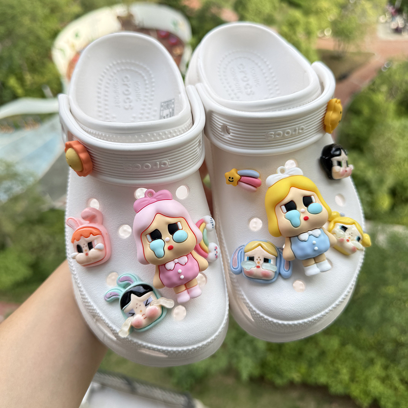 Bubble-Themed Crying Baby Shoe Charms, Cartoon 3D Cute Children's and Adult Clog Shoe Accessories, Shoe Clips Compatible with Crocs