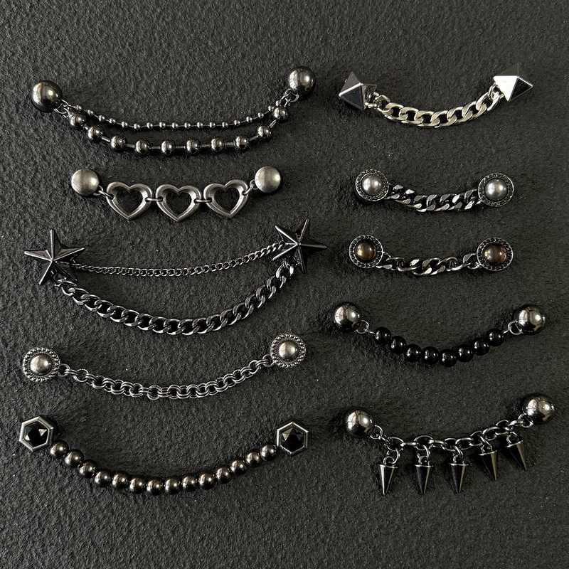 Dark Style Punk Metal Shoe Charms, Fashionable Black Shoe Decorations, Crocs Hole Shoe Accessories, Chain Shoe Charms Dark Style Punk Metal Shoe Charms, Fashionable Black Shoe Decorations, Crocs Hole Shoe Accessories, Chain Shoe Charms