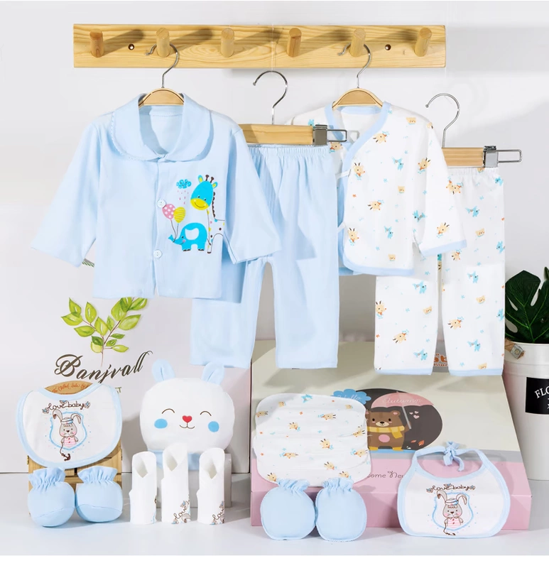 Bộ quần áo sơ sinh cotton cotton cho bé sơ sinh mùa hè 0-3 tháng 6 Đồ sơ sinh cho bé hộp quà sơ sinh