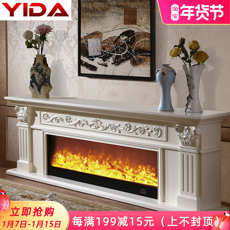 Yida furniture European mantel decorative cabinet American garden solid wood fireplace heating furnace core 1 2 1 5 2 meters