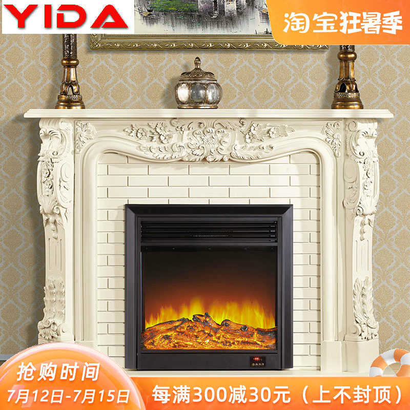 1 2 1 1 35 1 5 m Au Style Fireplace Decoration Cabinet Solid Wood Genguan TV Cabinet Emulated Fire-led Electric Fireplace Core