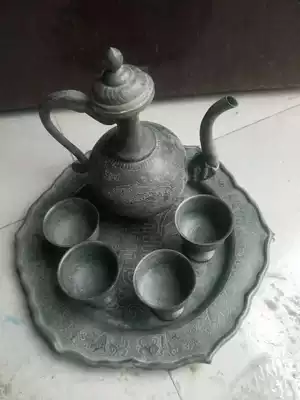 A set of bronze Ming Dynasty wine sets, thick and thick, beautifully decorated and well-preserved?  ??