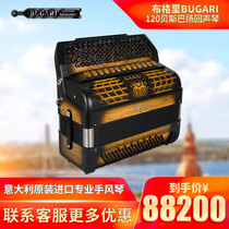 Italian imported Bugueri professional play bayan accordion 120 bass 4 row spring pure wooden Echo