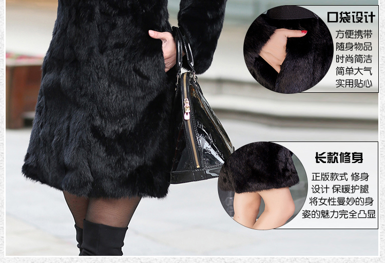 Fox fur collar rabbit fur áo khoác cỏ nữ coat trùm đầu đoạn dài 18 mùa đông kích thước lớn mẹ nạp chống mùa fur mẫu áo lông cừu đẹp
