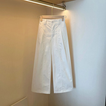 This year's popular solid color wide-leg pants slimming nine-point straight pants women's summer thin fashion loose high-waisted casual pants