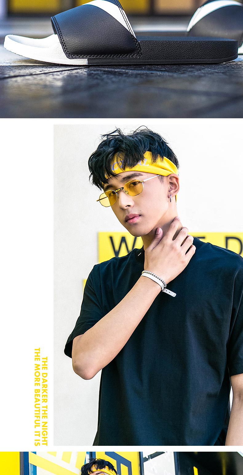 VIP chim dép nam sọc chữ 2019 mùa hè giải trí ngoài trời bãi biển trong nhà thời trang nam dép thể thao - Dép thể thao dép cặp