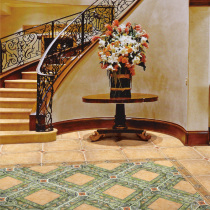 American pastoral antique brick small Meike restaurant floor tiles all-porcelain non-slip study bedroom flower slice country wind tile