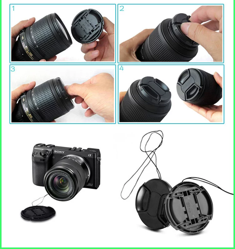 Vỏ ống kính Ruima + ống chống mất + dây chống mất 77mm Máy ảnh Canon DSLR 5D3 / 5D4 / 6D2 Ống kính Nikon D750 / D810 / D610 24-105 70-200 17-40 - Phụ kiện máy ảnh DSLR / đơn