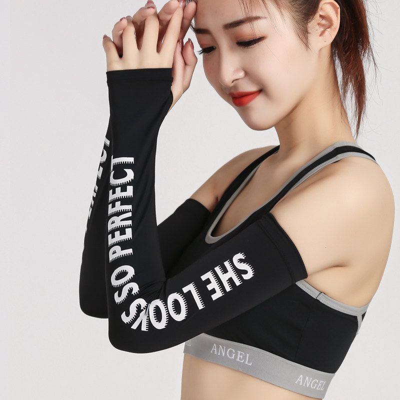 Net Red Ice Cuff Woman Han Version Black Ice Silk Sunscreen Summer Anti UV Protection Arm Jacket Slim glove Ice Cool Sleeves