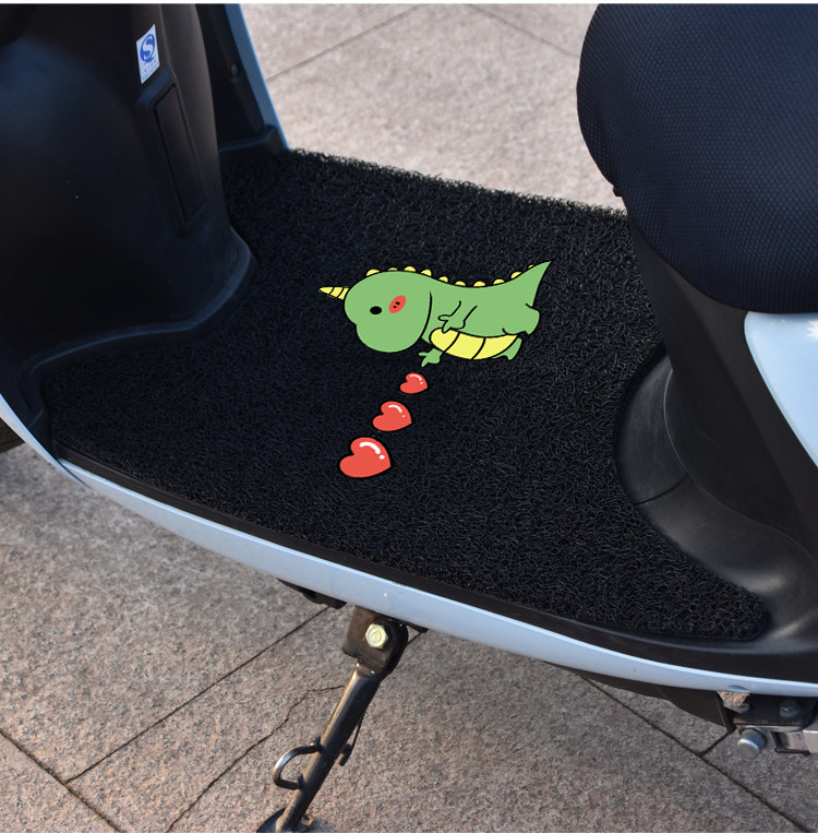 Electric car foot pad cute cartoon electric bicycle foot pad on the turtle car king pad free cutting pad