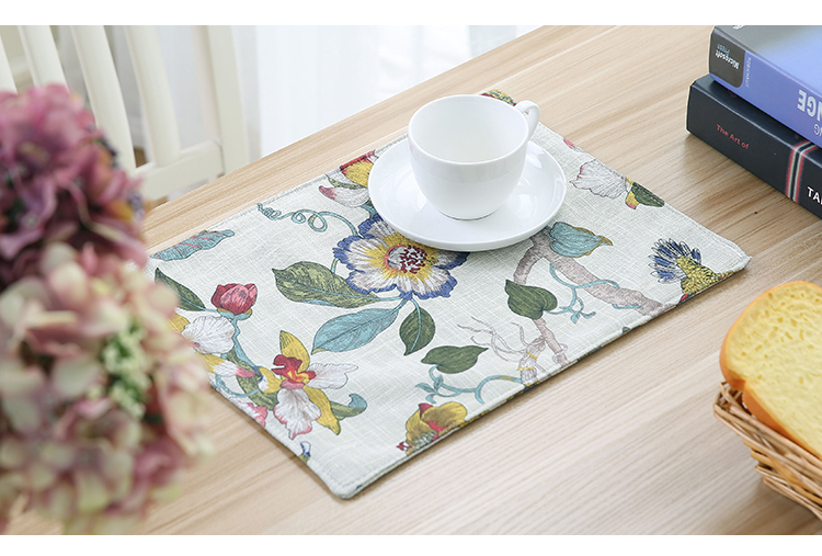 Các tấm bếp dao kéo mới Trung Quốc bát mat mat bảng nồi mat chống nóng vải bông placemat ins gió - Khăn trải bàn vải khăn trải bàn