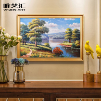 Pure hand-painted classical landscape oil painting office living room sofa banner hanging painting decorative painting European banner American painting