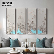 Landscape landscape murals hand-painted oil painting crane quadruple painting porch sofa bedroom living room hanging painting study decoration painting