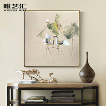 Weiyihui living room decoration painting White crane entrance aisle corridor mural wall painting Modern Chinese double combination oil painting